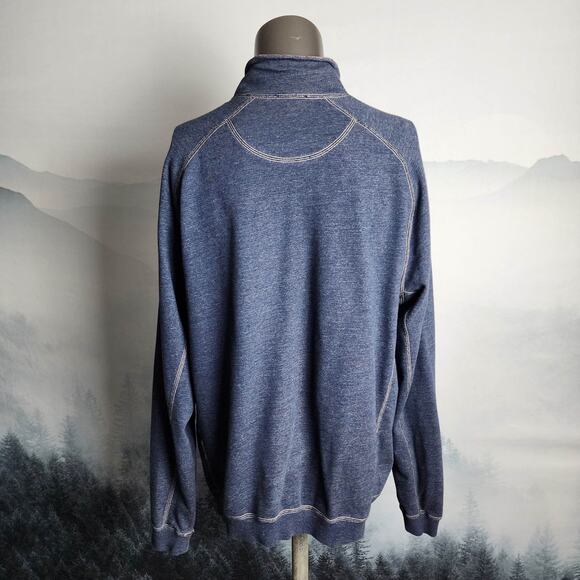 Tommy Bahama Reversible Quarter-Zip Navy Mock Neck Sweater | Men's LT - Picture 8 of 13